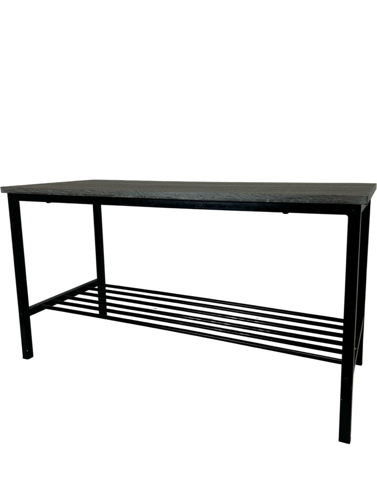 Hallway Shoe Storage Bench Wooden Top Metal Rack 85cm (Pre-Loved)