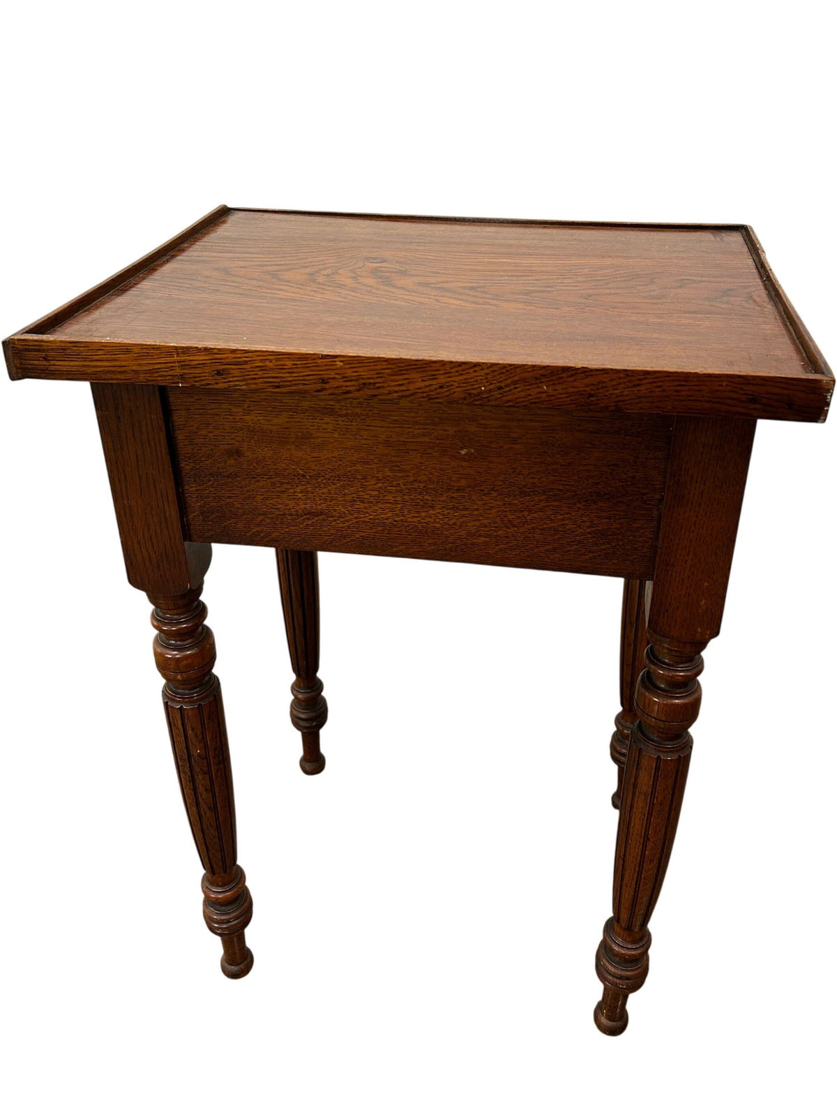 Vintage Wooden Side Table Turned Legs Brown Traditional Style (Pre-Loved)