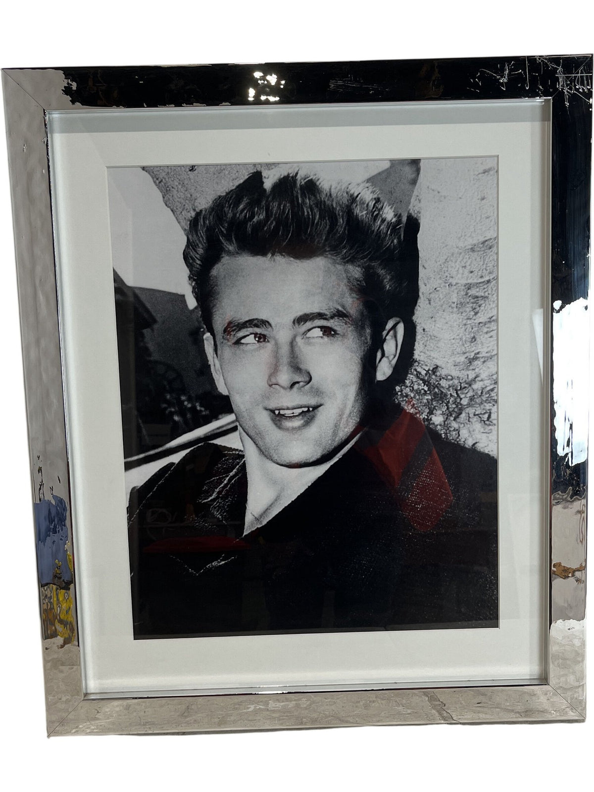 Classic Black & White James Dean Silver Framed Portrait Photograph (Pre-Loved)
