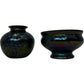 Iridescent Art Glass Vase & Footed Bowl Set Decorative Glass (Pre-Loved)