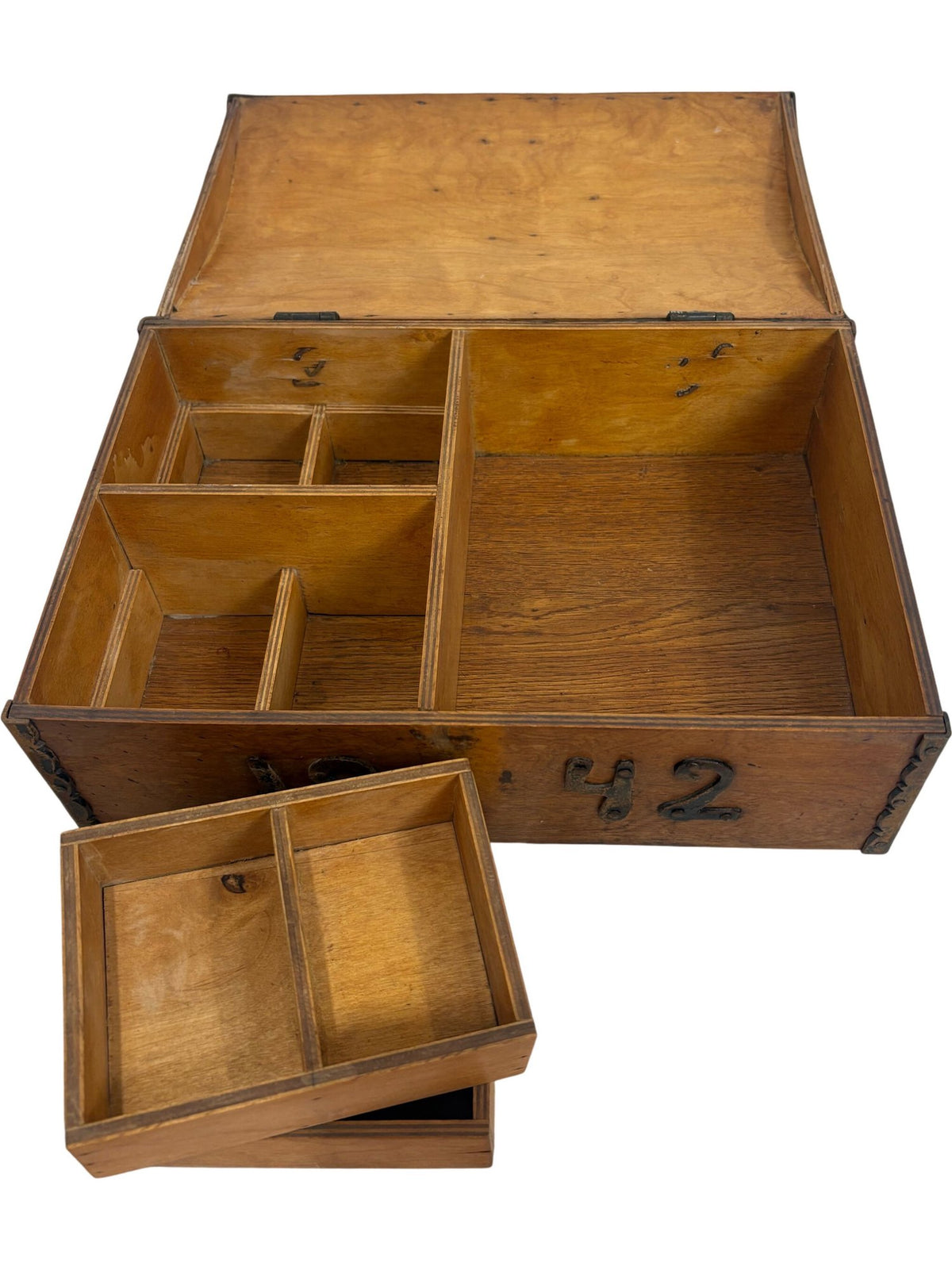 Vintage Wooden Shadow Box 1942 with Metal Accents (Pre-Loved)