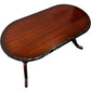 Vintage Oval Coffee Table Carved Edge Pedestal Base Mahogany Style (Pre-Loved)