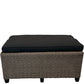 Outdoor Rattan Effect Storage Bench Ottoman Black Cushion Garden (Pre-Loved)
