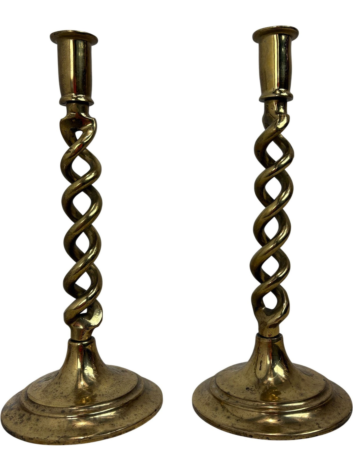 Vintage Brass Candlesticks Twisted Design (Pre-Loved)