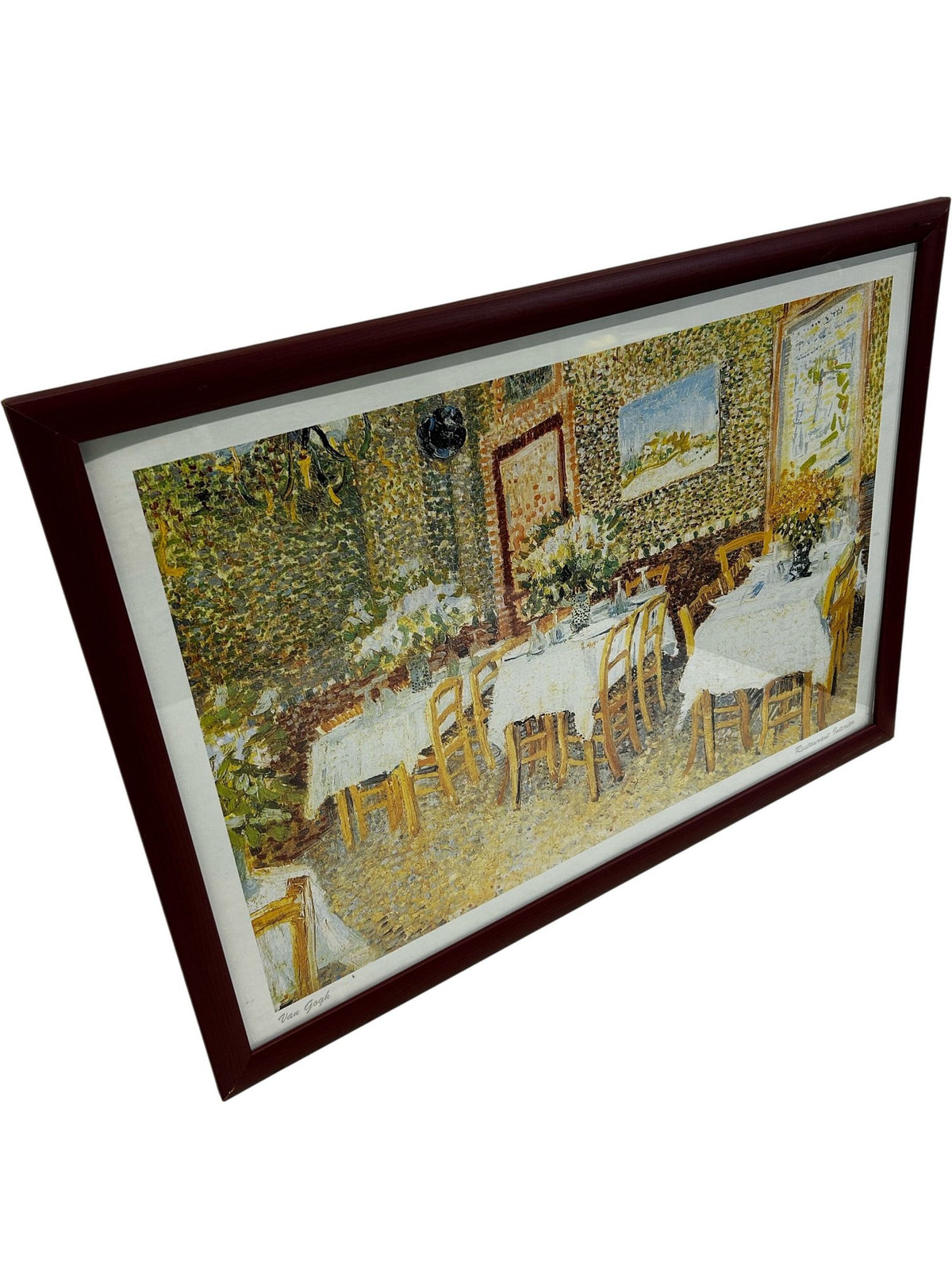 Vincent van Gogh Restaurant Interior Framed Art Print Wall Decor (Pre-Loved)