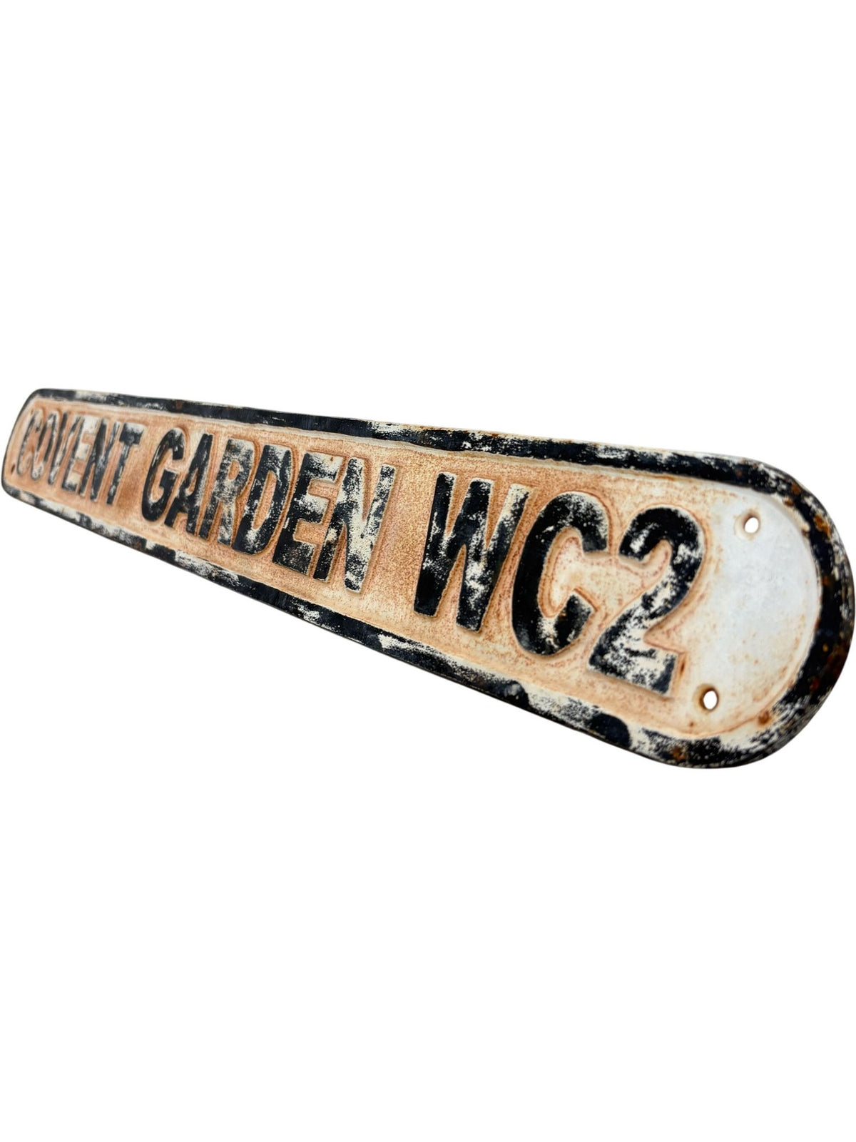 Vintage Covent Garden WC2 Metal Street Sign Antique Collectible (Pre-Loved)