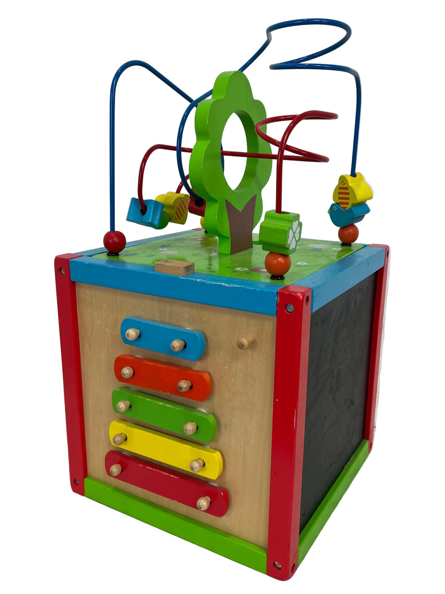 Wooden Colourful Activity Play Cube (Pre-loved)