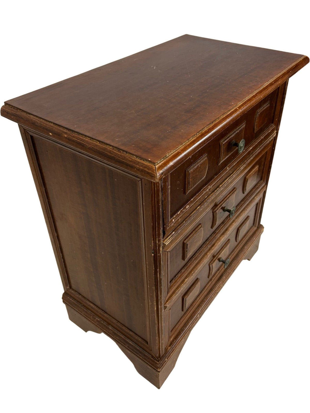 Wooden 3 Drawer Chest Brown Traditional Style (Pre-Loved)