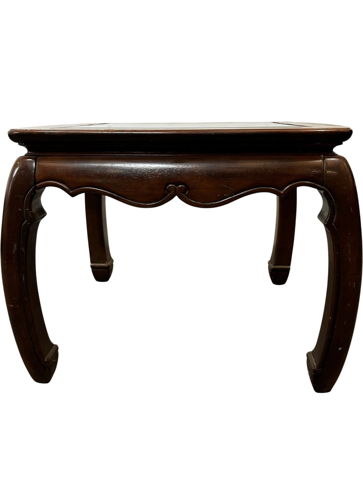 Antique Wooden Coffee Table with Glass Top (Pre-Loved)