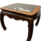 Antique Wooden Coffee Table with Glass Top (Pre-Loved)