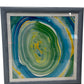 Abstract Framed Wall Art Print Blue Green Yellow Modern Square (Pre-Loved)