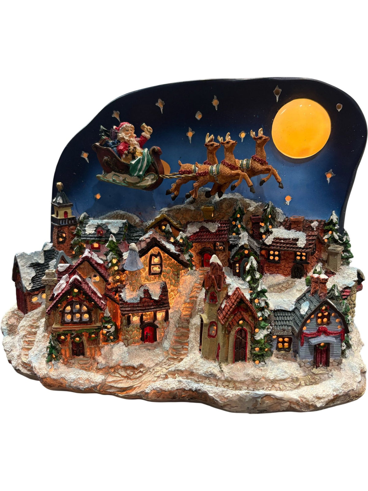 Animated Santa Scene Decoration with Moving Parts (Pre-Loved)