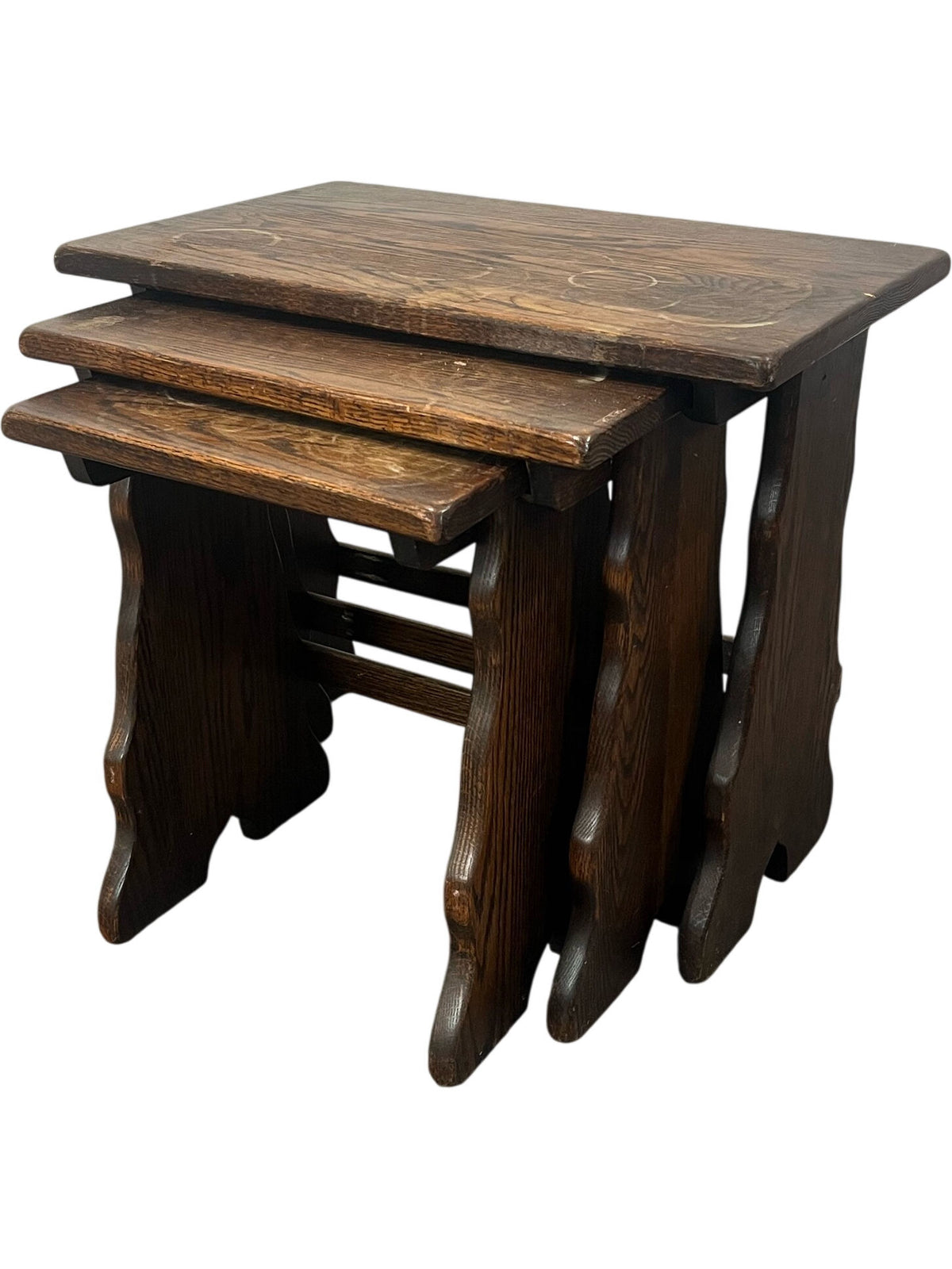 Vintage Set of 3 Wooden Nesting Tables (Pre-Loved)