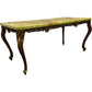 Vintage Green Onyx Marble Coffee Table with Ornate Brass-Tone Base (Pre-Loved)