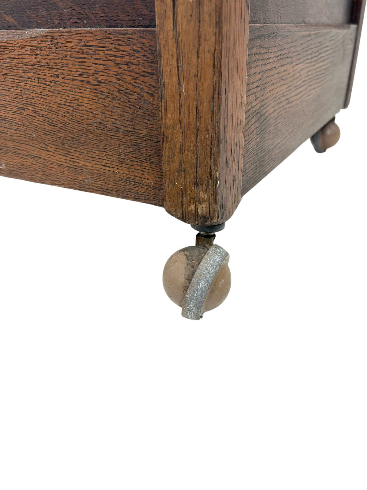 Antique Wooden Storage Chest on Casters with Hinged Lid (Pre-Loved)