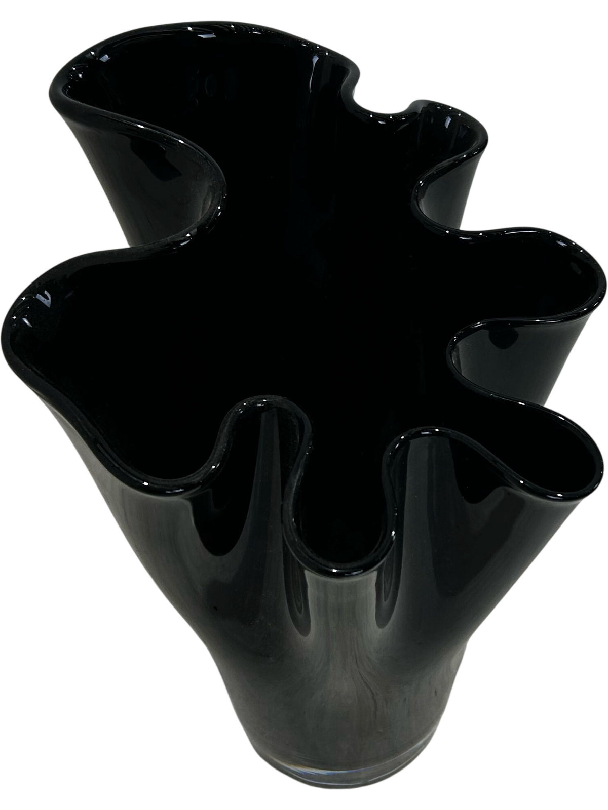 Black Glass Sculptural Vase (Pre-loved)