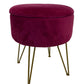 Dark Pink Velvet Ottoman Stool (Pre-Loved)