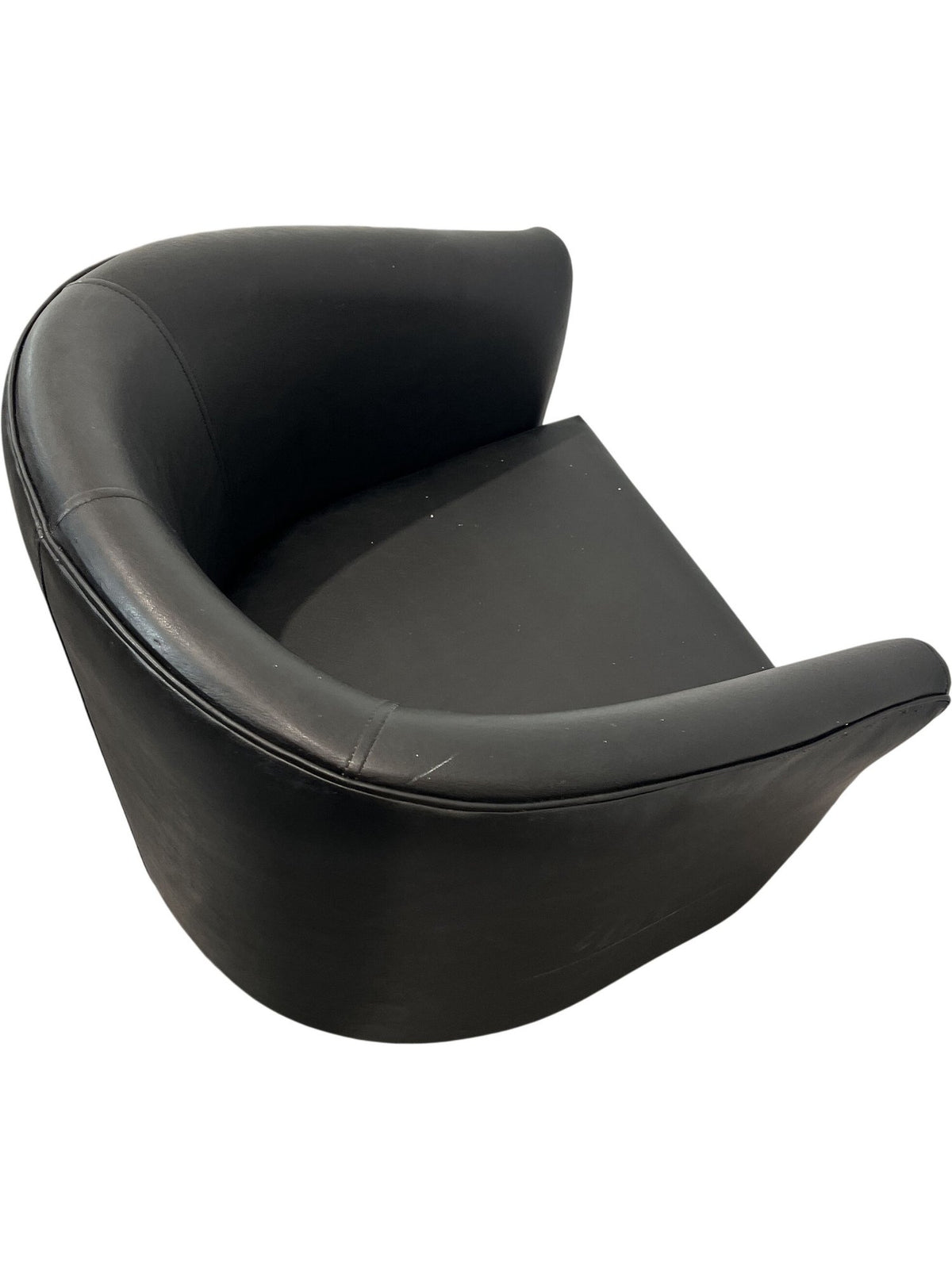Black Faux Leather Accent Chair Armchair Upholstered (Pre-Loved)
