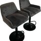 Pair of Grey Adjustable Swivel Bar Stools (Pre-Loved)
