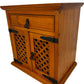 Rustic Wooden Storage Cabinet Sideboard Lattice Doors & Drawer (Pre-Loved)