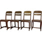 Antique Retro 'Envoy' Wooden Dining Chair Set of 4  (Pre-Loved)