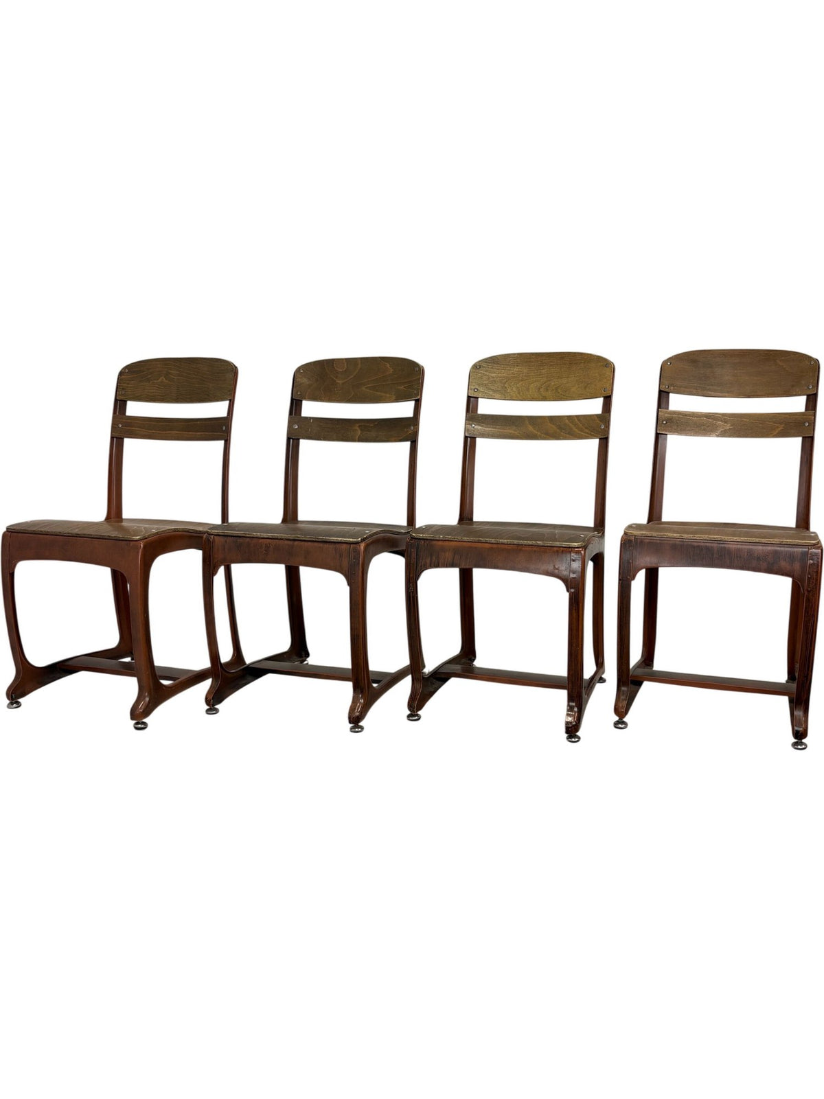 Antique Retro 'Envoy' Wooden Dining Chair Set of 4  (Pre-Loved)
