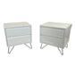 Elona Made White Bedside Tables With Silver Hairpin Legs (Pre-Loved)