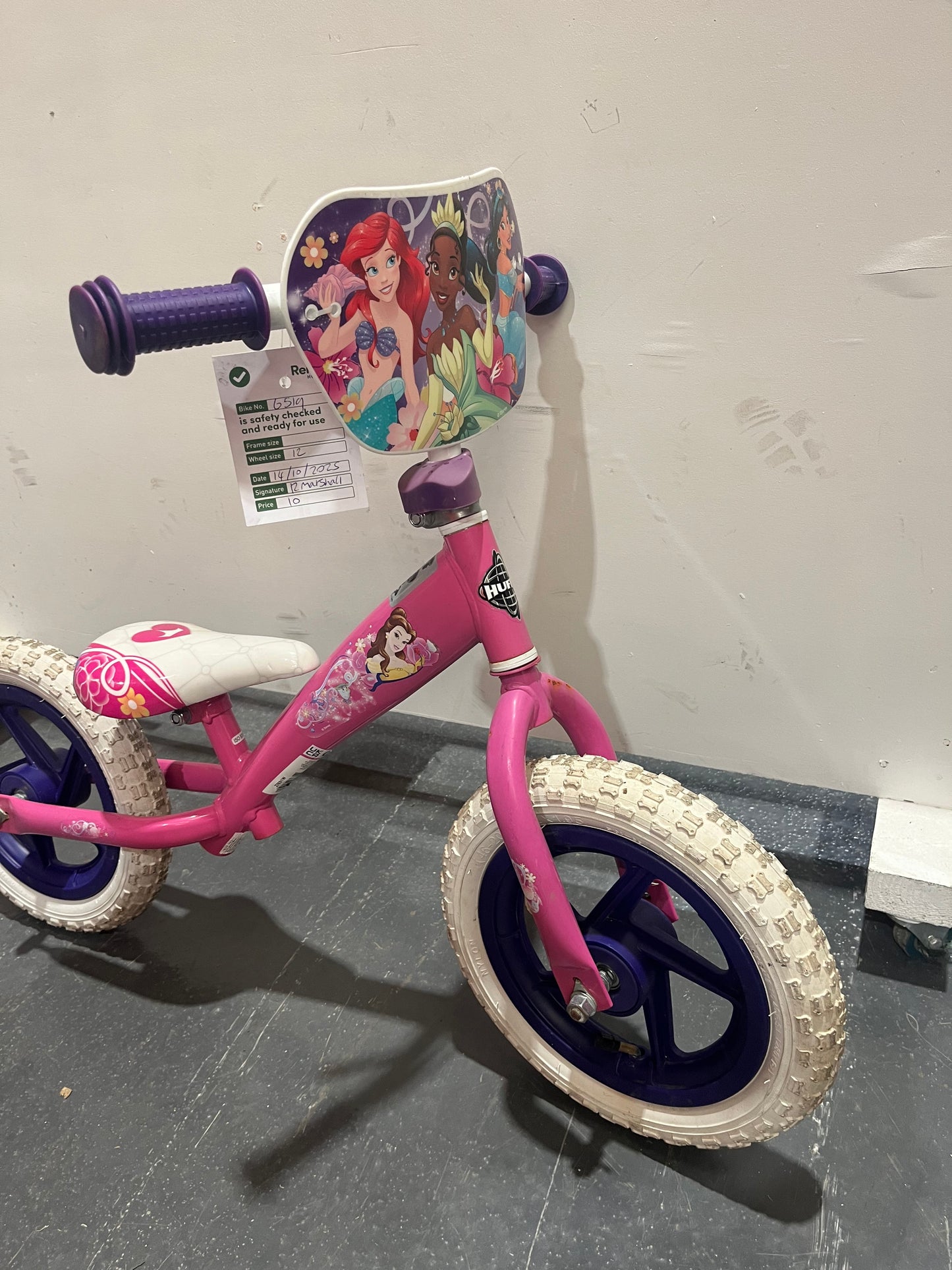 Pink Princess 12” Children’s Balance Bike (Pre-Loved)