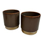 Set Of Small Plant Pots With Amber Glaze (Pre-Loved)