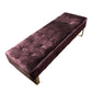 Purple Velvet Chesterfield Ottoman Cushioned Large Entryway Bedroom Footstool Bench (Pre-Loved)