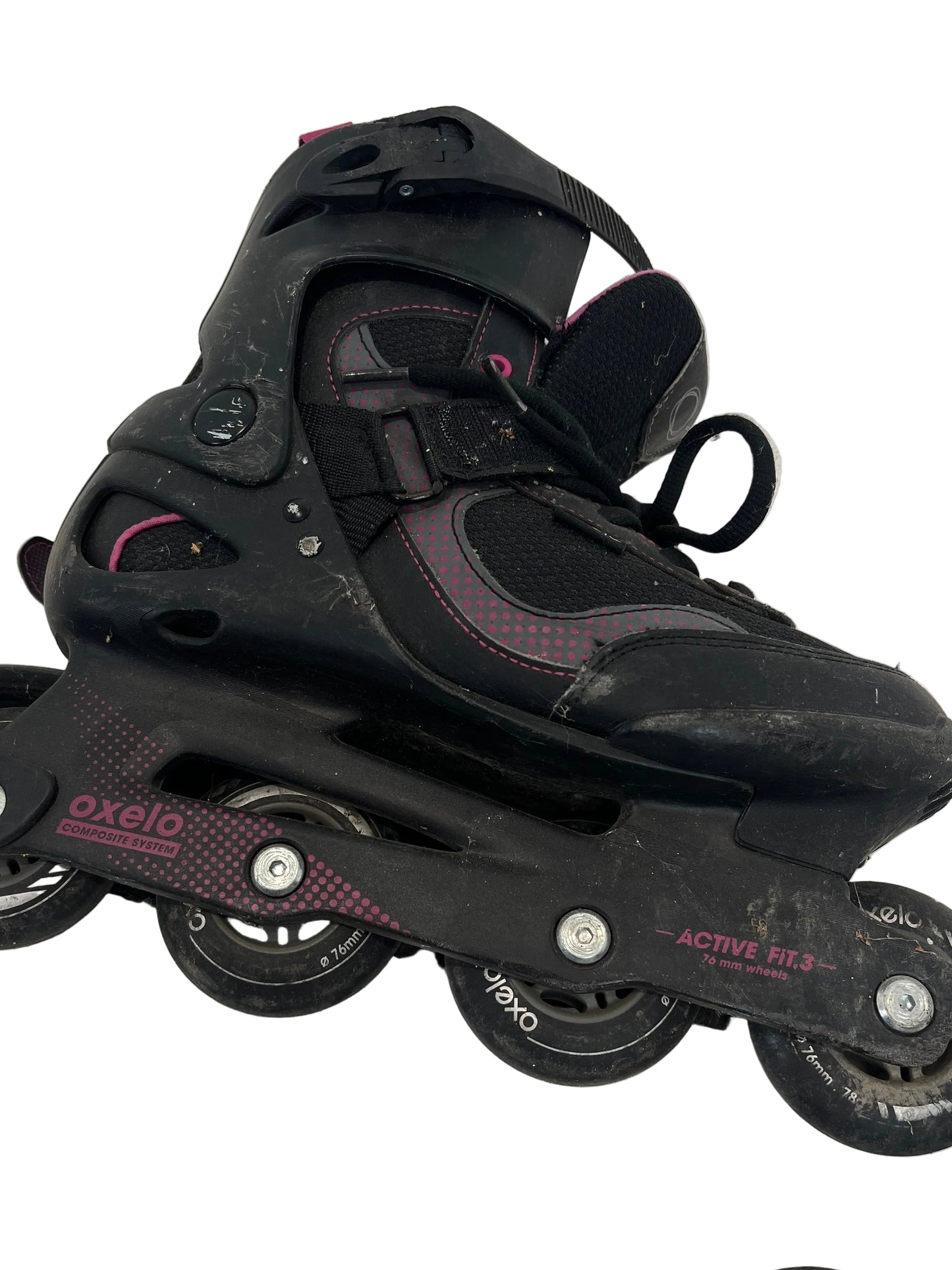 Oxelo Black 76mm Wheel Inline Roller Skates (Pre-Loved)