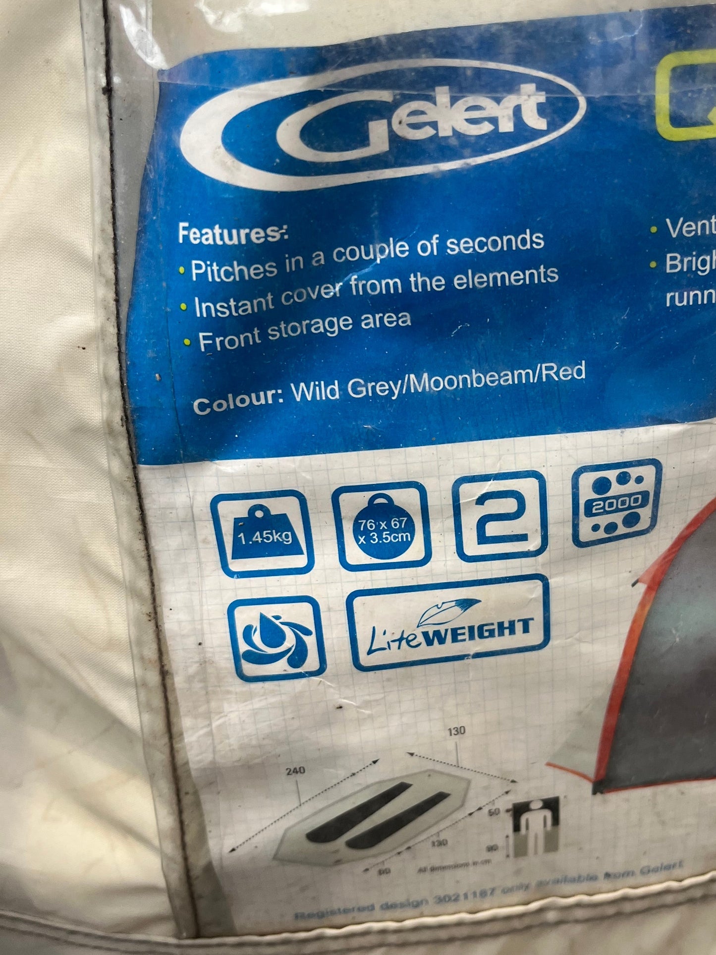 Gelert 2 Person Quick Pitch Elite Tent (Pre-loved)