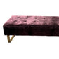 Purple Velvet Chesterfield Ottoman Cushioned Large Entryway Bedroom Footstool Bench (Pre-Loved)