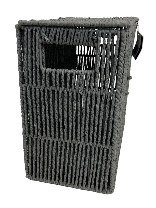 Grey Paper Rope Lidded Storage Caddy (Pre-Loved)