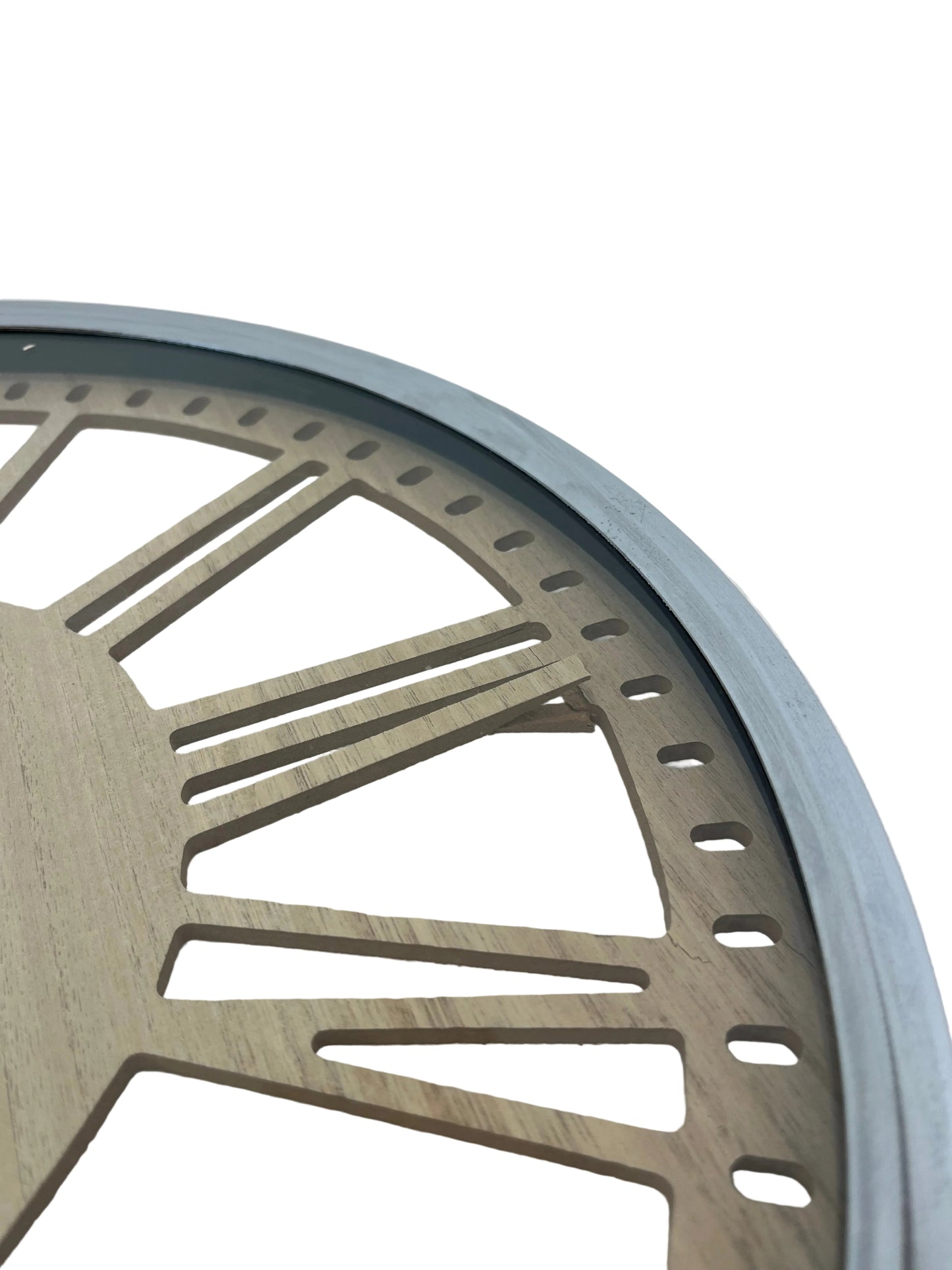 Wooden Metal Frame Wall Clock (Pre-Loved)