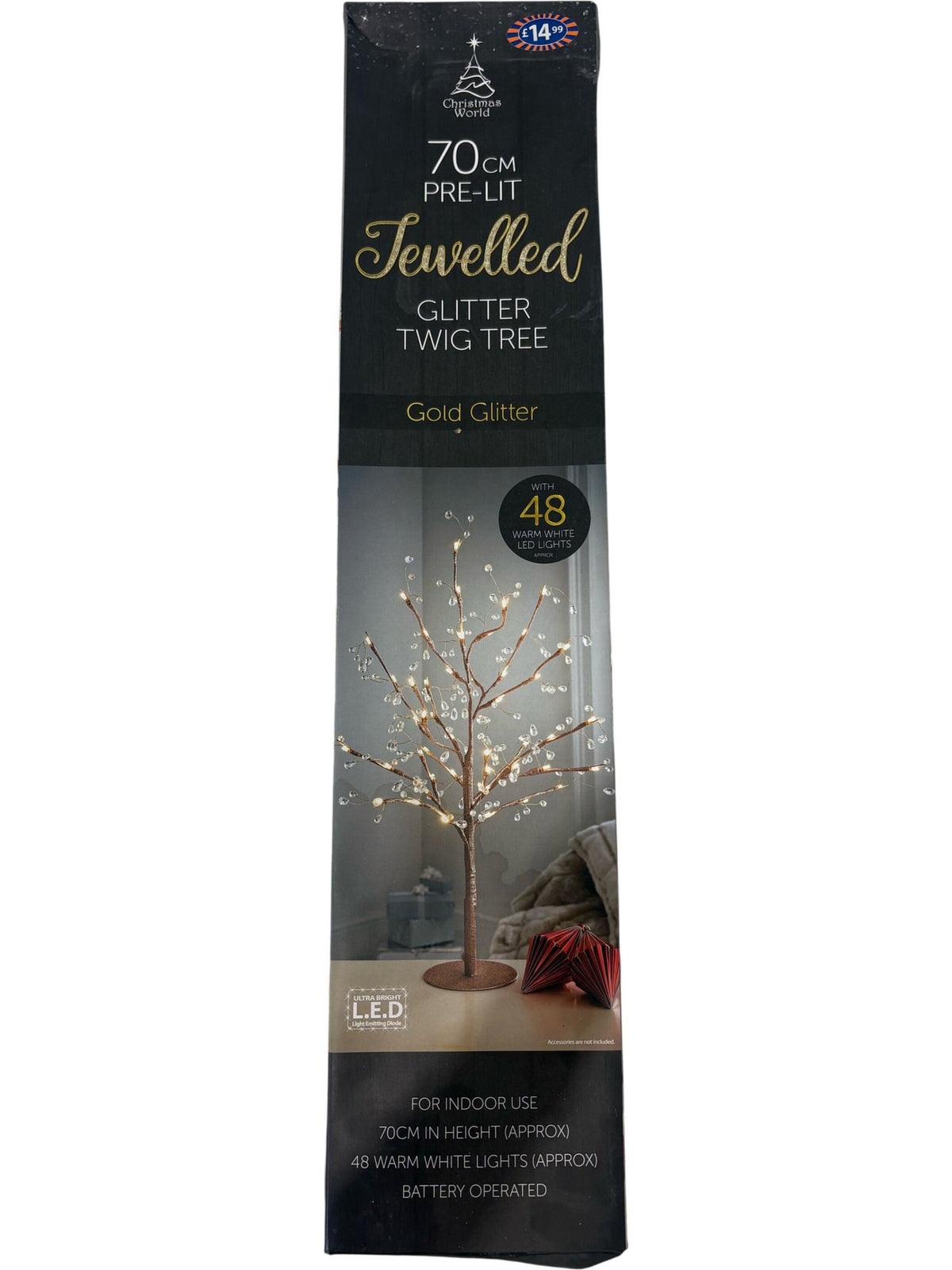 Christmas Glitter Tree 70cm Battery Operated and Tested (Unused)