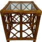 Rattan Glass Accent Table 36cm (Pre-Loved)