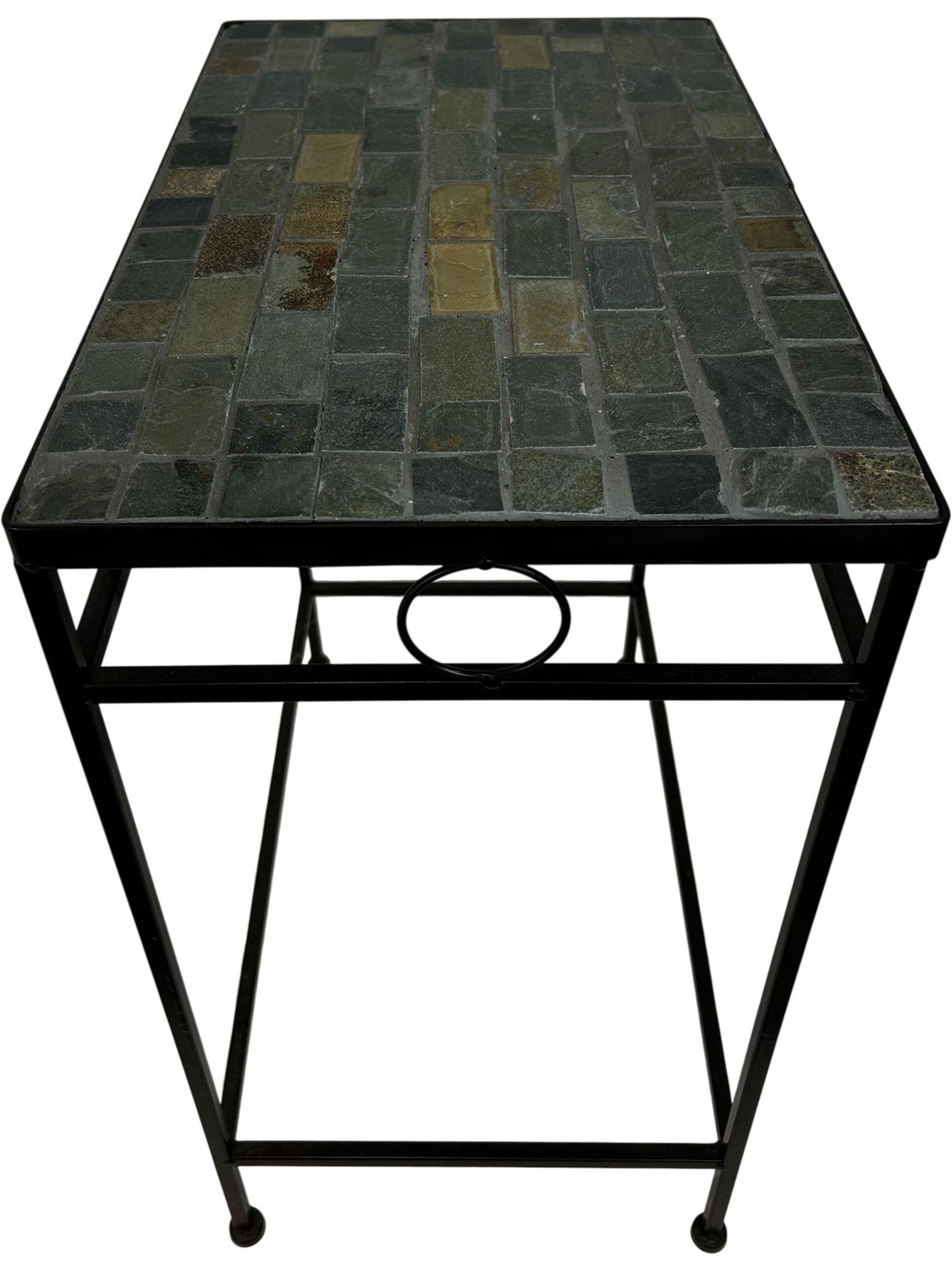 Black Metal Side Table with Mosaic Tile Top (Pre-Loved)