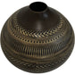 Black and Brown Geometric Ceramic Vase (Pre-Loved)