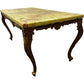 Vintage Green Onyx Marble Coffee Table with Ornate Brass-Tone Base (Pre-Loved)