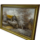 Signed W Zeller Landscape Painting Forest Cabin River Framed 86cm (Pre-Loved)