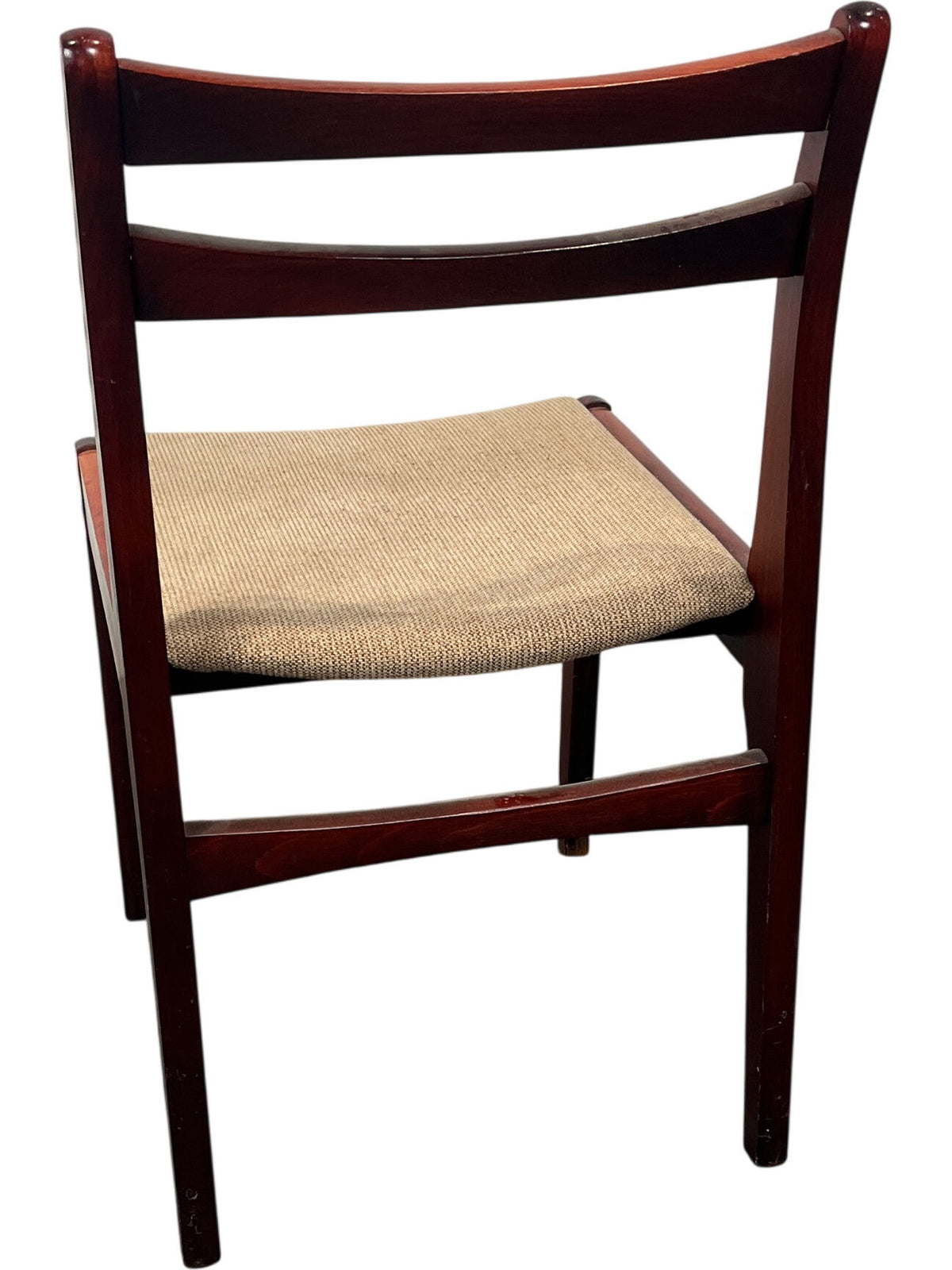 Vintage Mid Century Set of 2 Dining Chairs Wood Frame Beige Seat (Pre-Loved)