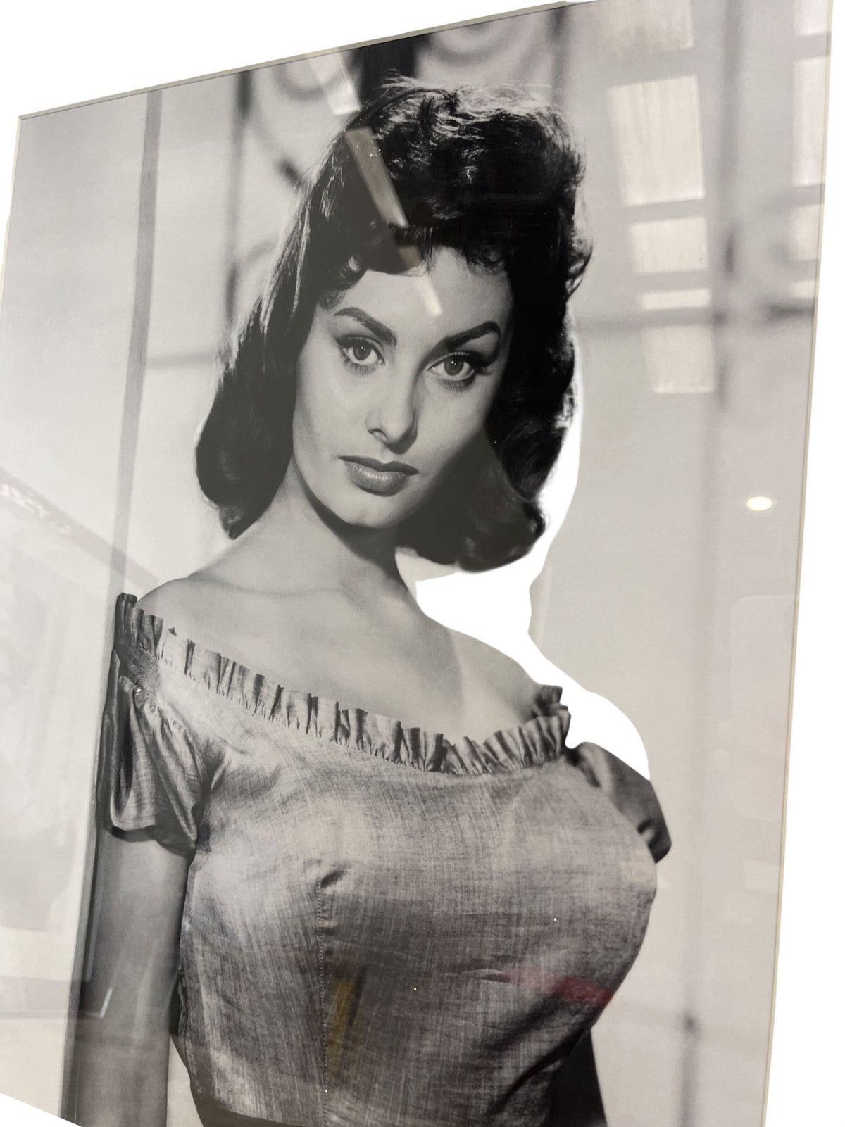 Classic Black & White Sophia Loren Silver Framed Portrait Photograph (Pre-Loved)