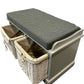 Storage Bench with Cushion and Wicker Baskets (Pre-Loved)