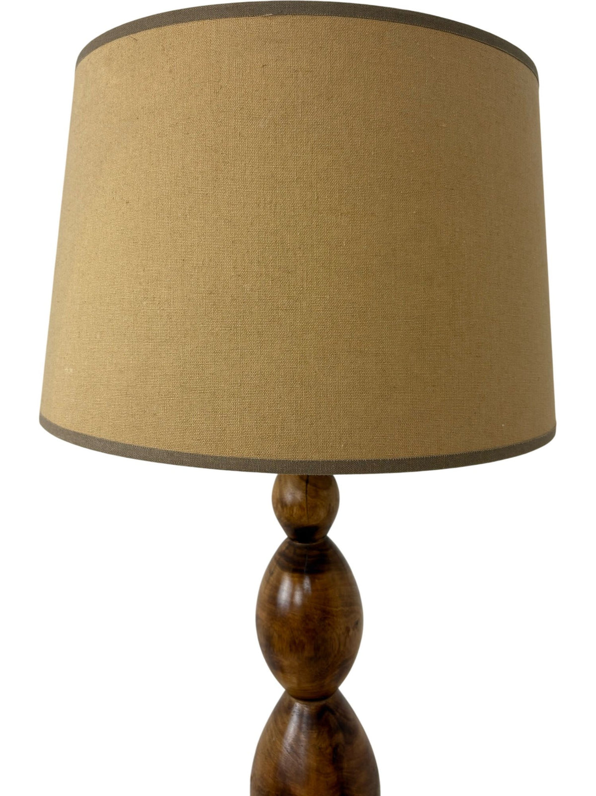 Vintage Wooden Table Lamp Beige Shade (Pre-Loved)