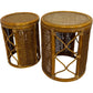 Vintage Rattan Bamboo Woven Round Nesting Side Tables (Pre-Loved)