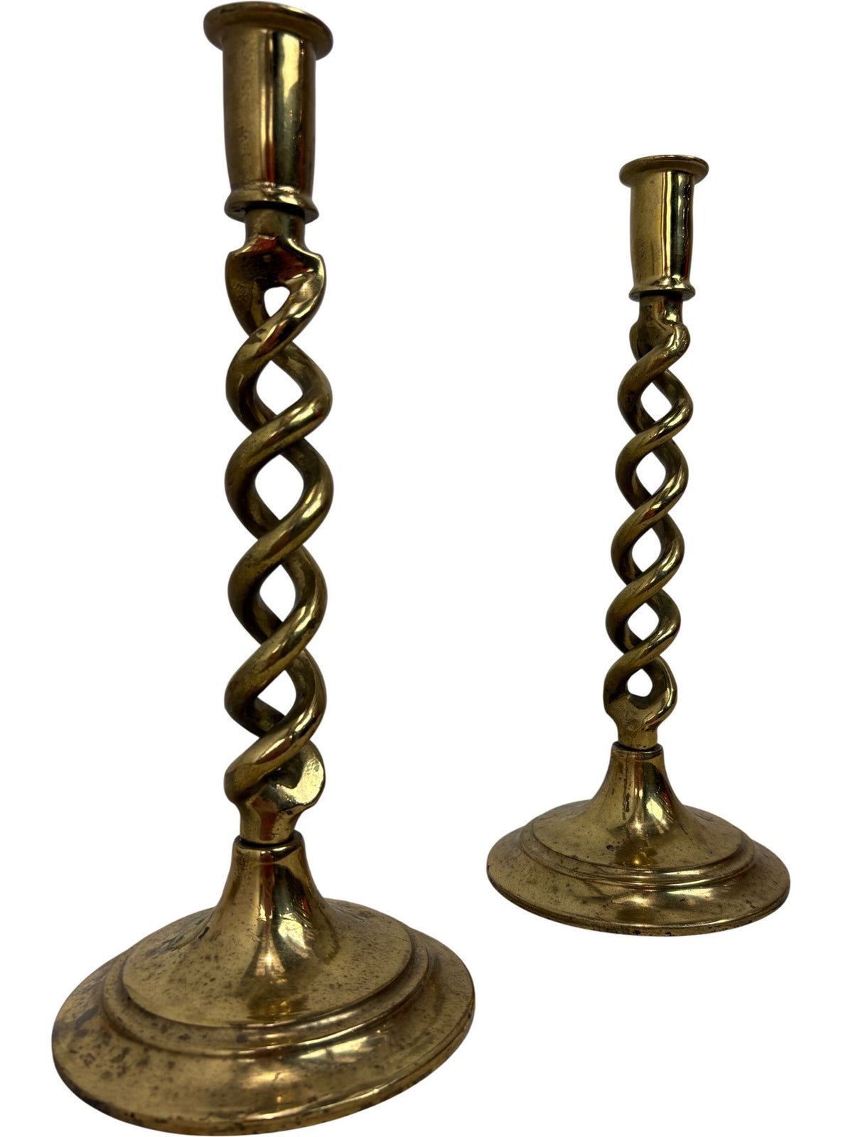 Vintage Brass Candlesticks Twisted Design (Pre-Loved)