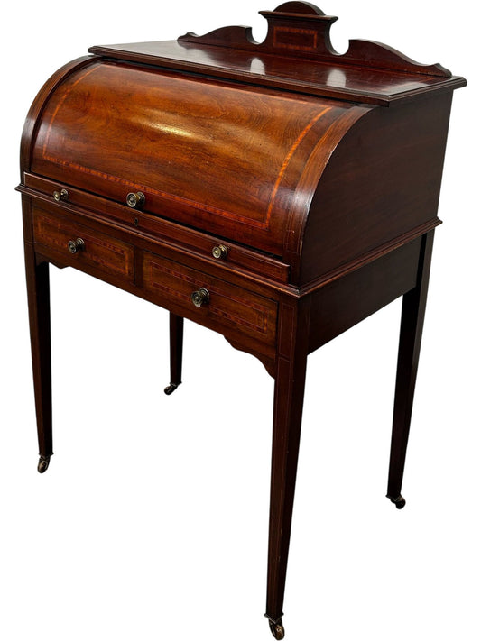 Antique Mahogany Roll-Top Desk with Drawers (Pre-Loved)