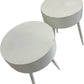 Set of 2 White Round Bedside Tables with Drawer Storage Tapered Legs (Pre-Loved)