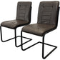 Set Of 2 Industrial Rustic Style Dining Chairs Grey Metal Frame (Pre-Loved)